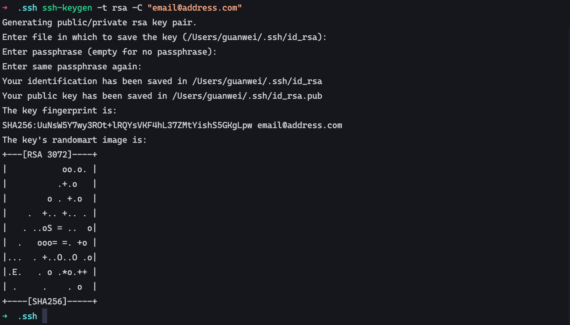 Generate git ssh key