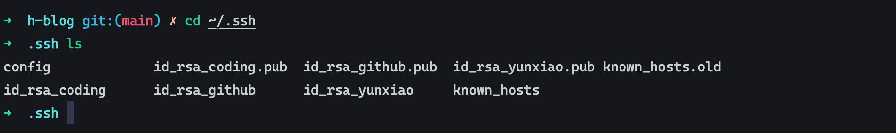 Git ssh file list