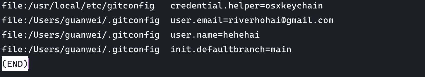 My Git Config List