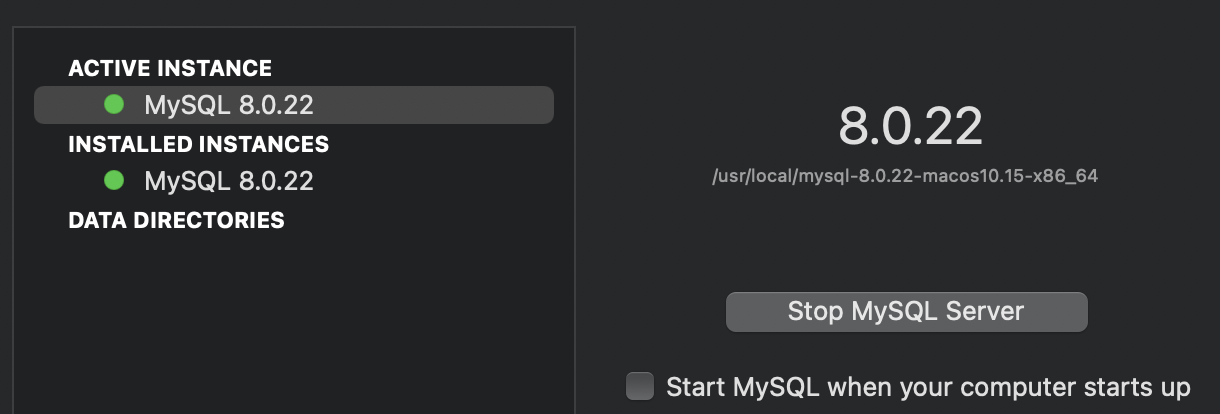 MySQL server status