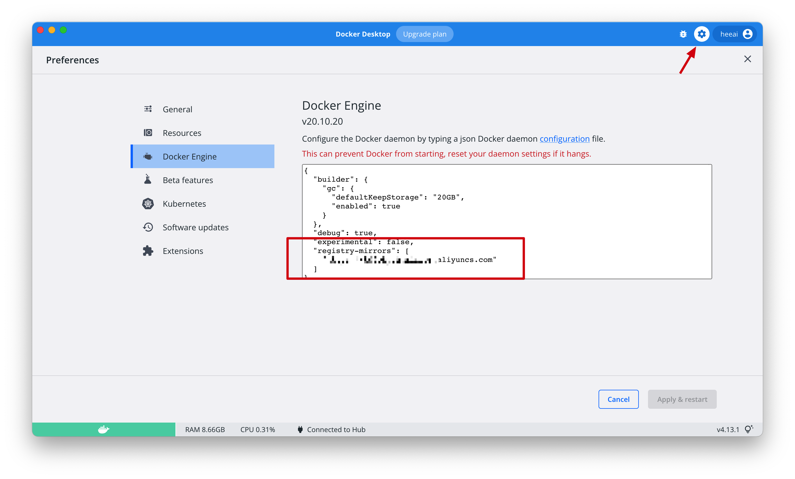 docker-change-registry