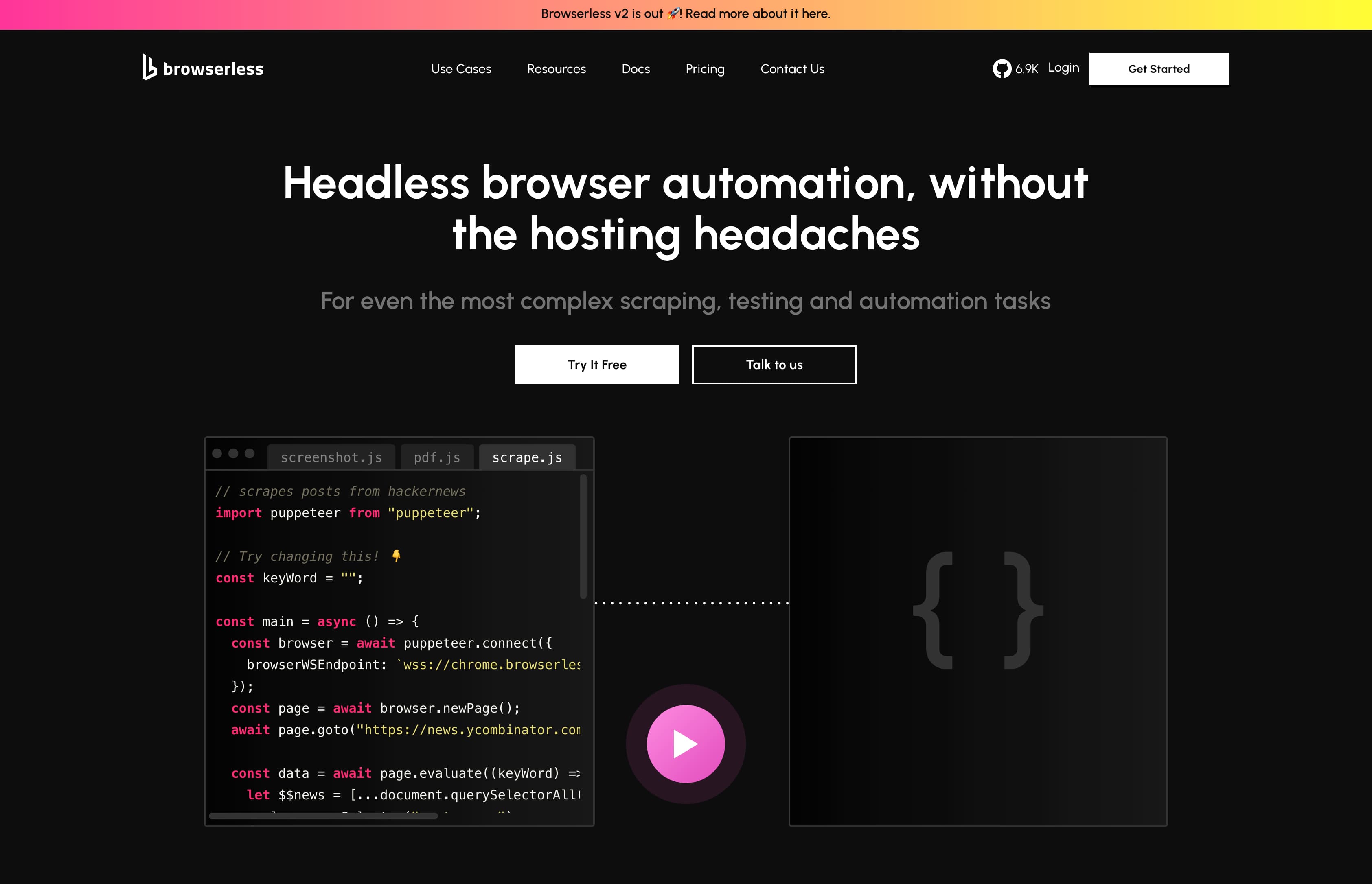 Browserless site